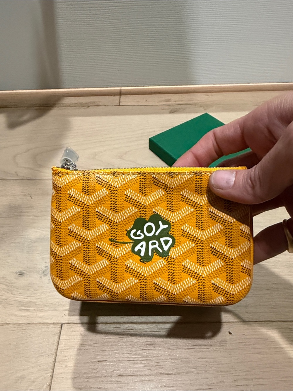 Painted Yellow Goyard Sénat Nano Key Pouch